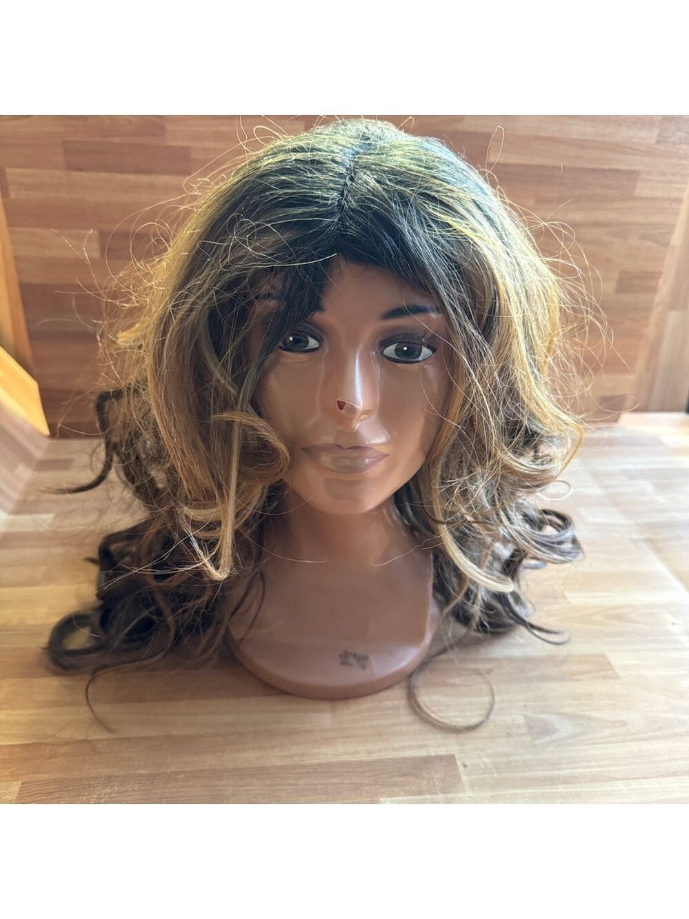Shake and go sexy frosted long wig Halloween costume dress up brown frosted